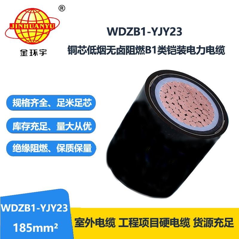 金环宇电线电缆 铠装电缆 无卤低烟B1级阻燃电缆WDZB1-YJY23-185平方